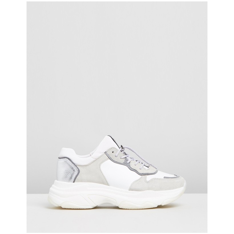 Baisley Leather Sneakers White by Bronx