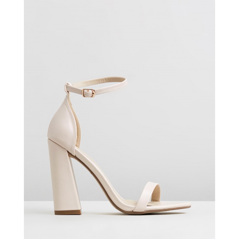 Barely There Flared Heels Nude by Missguided