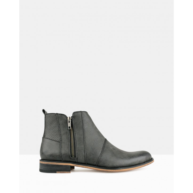 Base Zip Up Ankle Boot Black by Betts