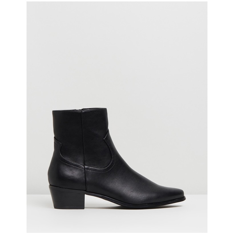 Baxter Ankle Boots Black Smooth by Spurr