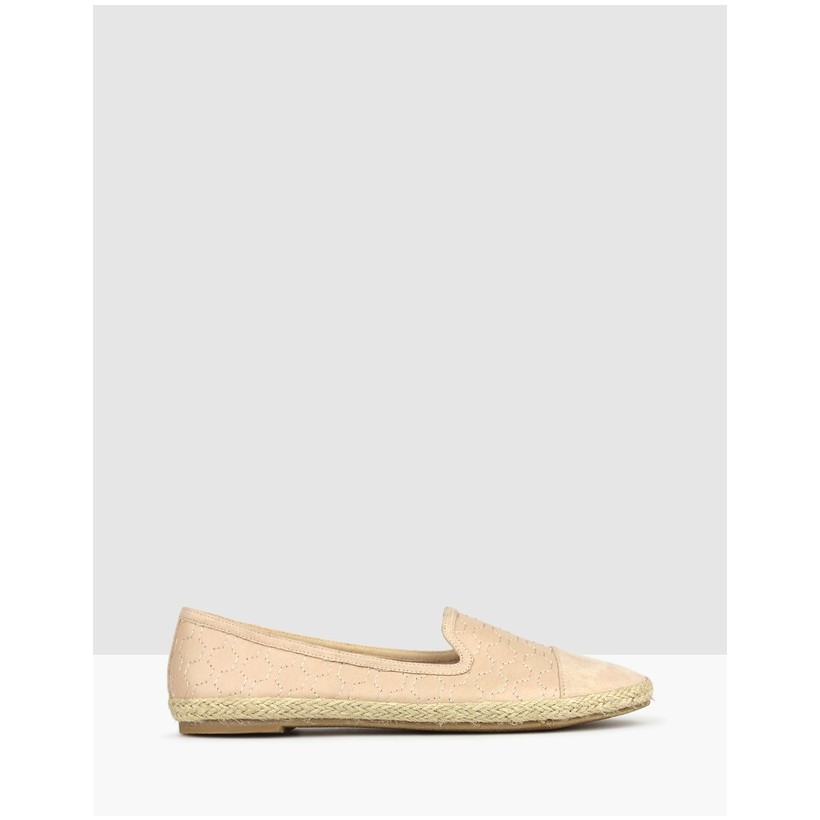 Bayview Embroidered Flats Nude by Betts