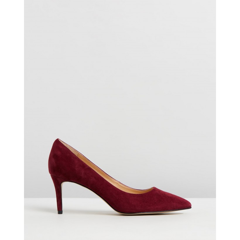 Bea Leather Pumps Burgundy Suede by Atmos&Here