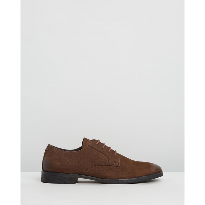 Beamon Leather Derby Shoes Chocolate by Double Oak Mills