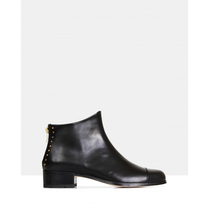 Beau5 Leather Ankle Boots Black by Beau Coops