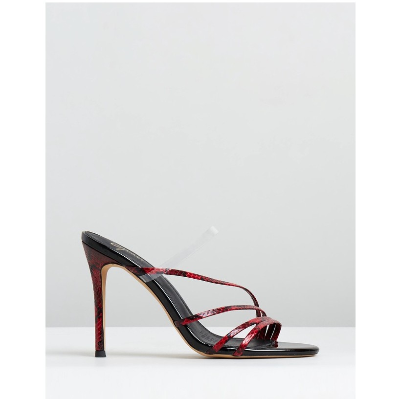 Bess Heels Red Snake & Black Patent by Spurr