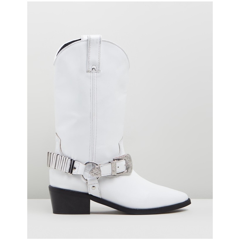 Bingo Western Boots White by Topshop