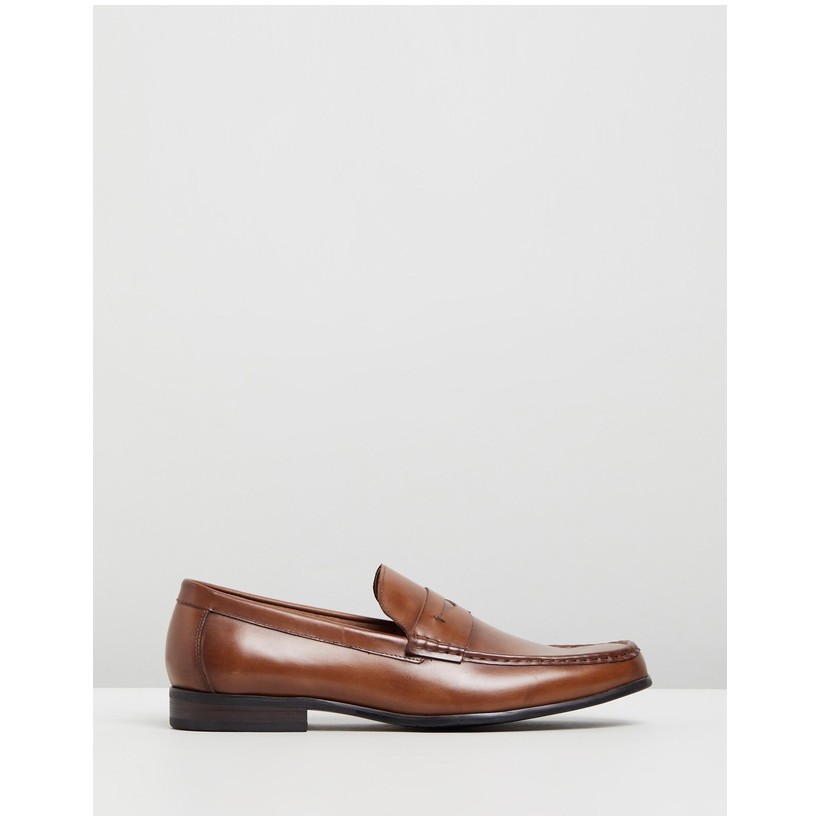 Bologna Leather Penny Loafers Tan by Double Oak Mills