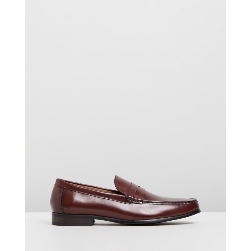 Bologna Leather Penny Loafers Oxblood by Double Oak Mills