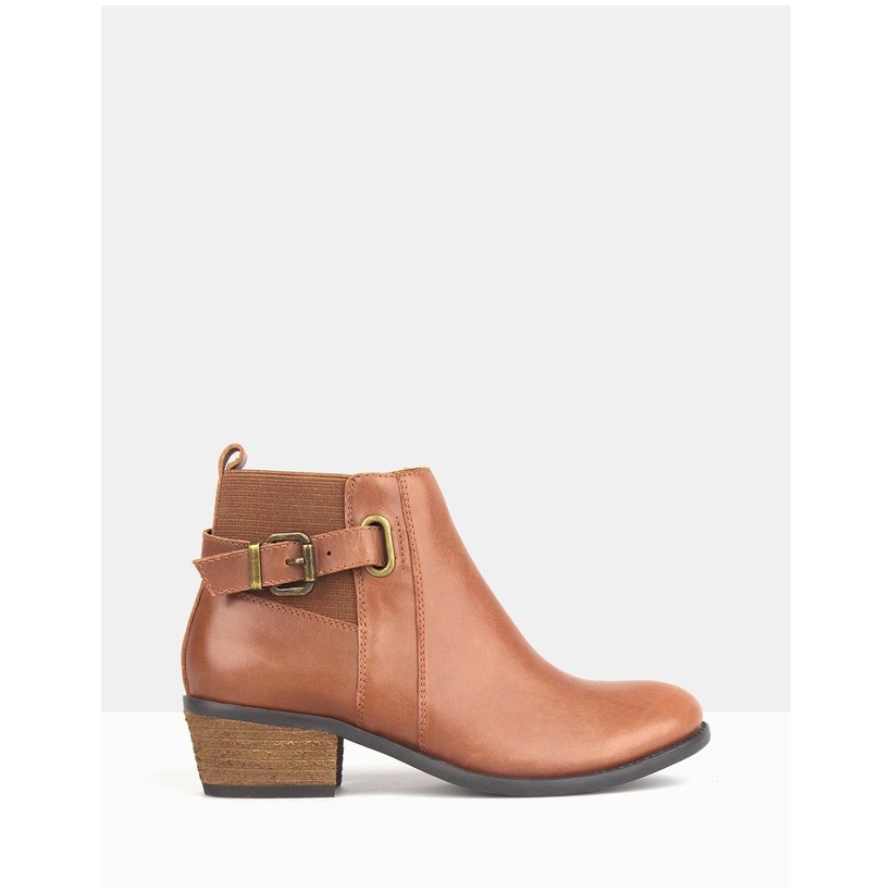 Bootscoot Leather Ankle Boots Tan by Betts