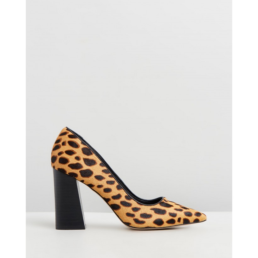 Brielle Leather Block Heels Leopard by Atmos&Here