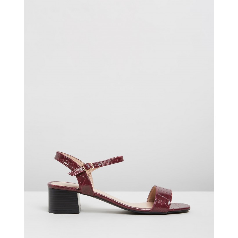 Bright Square Toe Heels Red by Dorothy Perkins