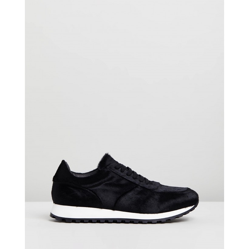 Calf Hair Trainers Black & White by Wings + Horns