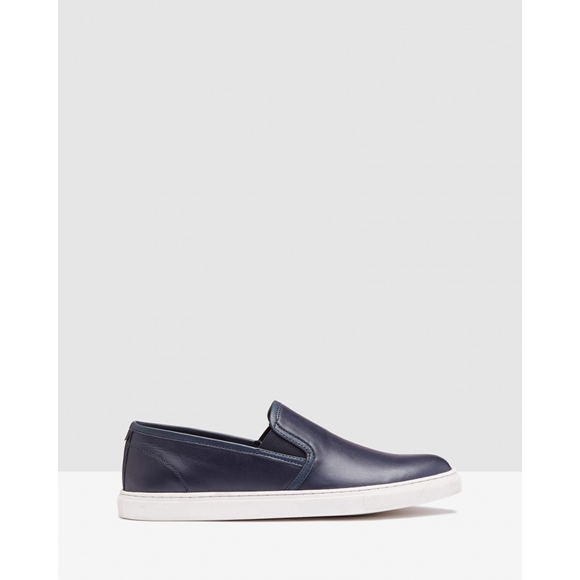 Callum Leather Boat Shoe Navy by Oxford