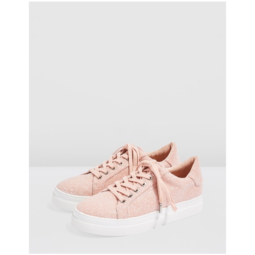 Candy Glitter Lace-Up Trainers Pink by Topshop