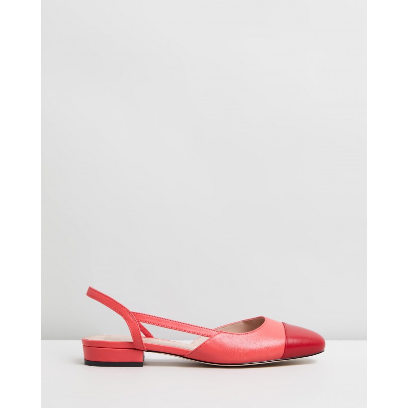 Capri Leather Flats Pink & Hot Pink Leather by Atmos&Here