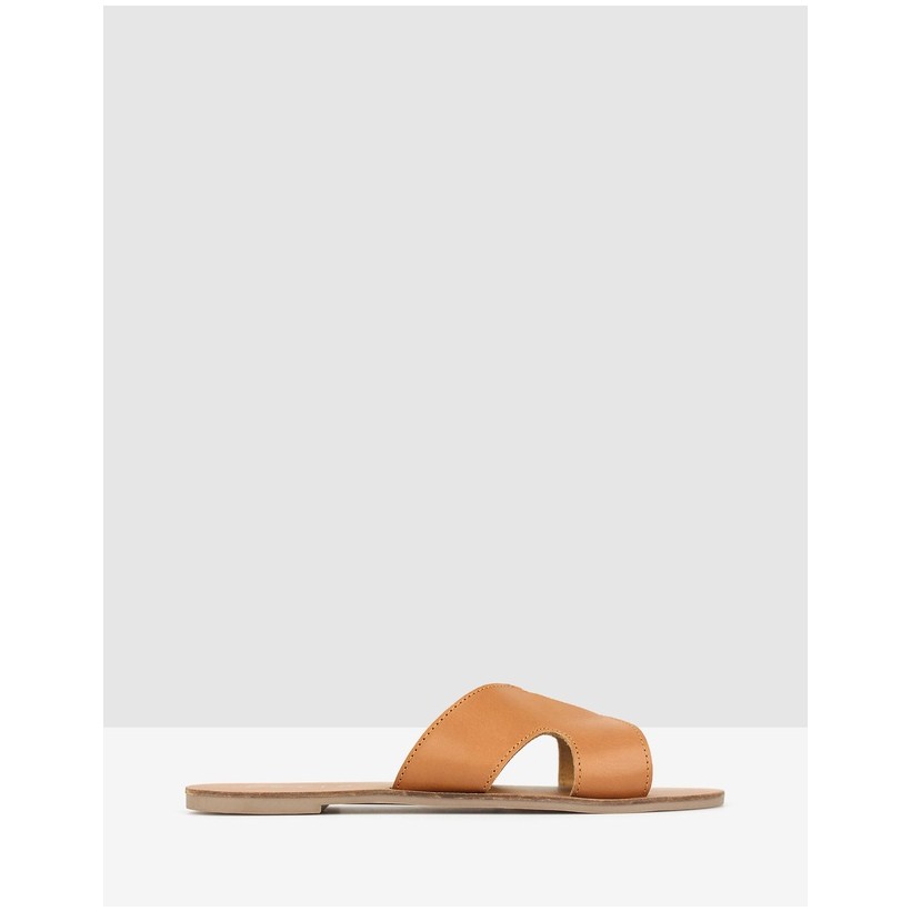Caprice Cut Out Leather Sandals Tan by Betts