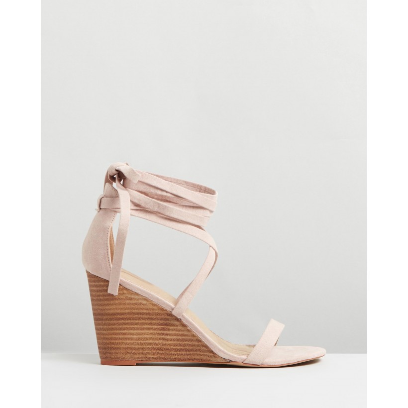 Carin Wedges Nude Microsuede by Spurr