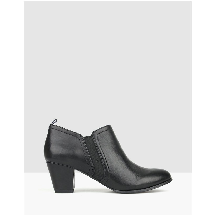 Carly Heeled Ankle Booties Black by Airflex