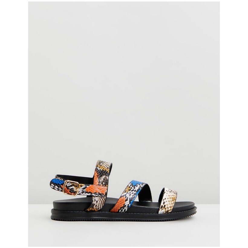 Carter Chunky Sandals Multi Faux Snake by Rubi