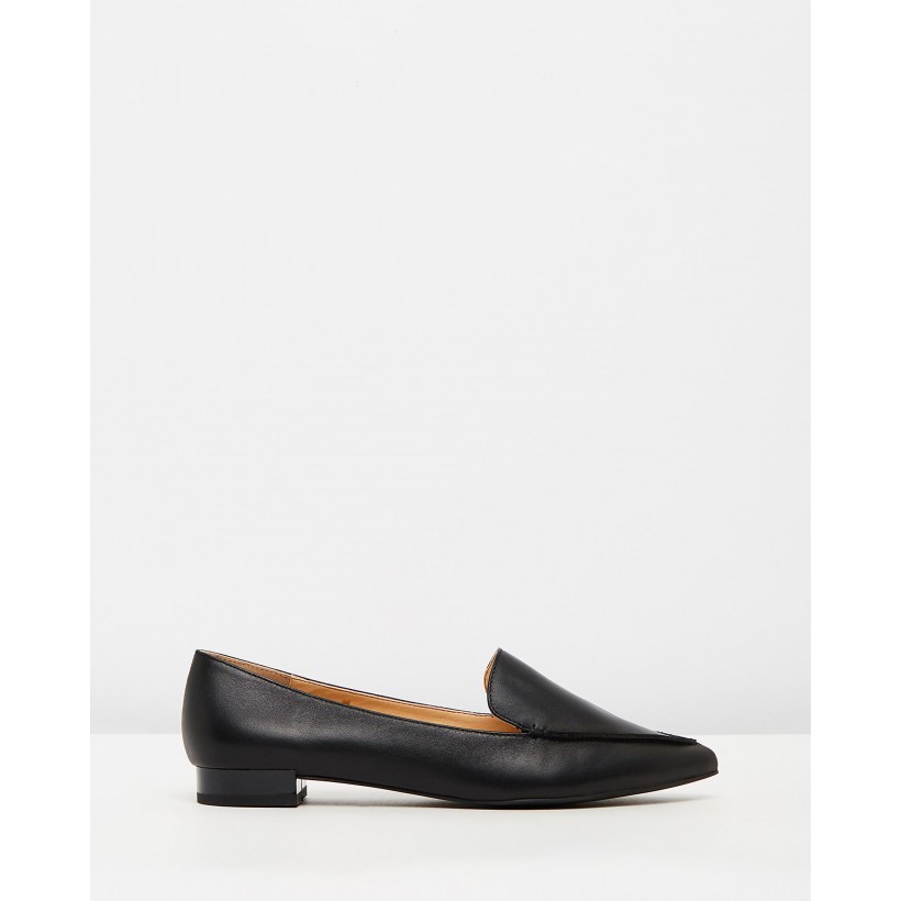 Casey Leather Flats Black Leather by Atmos&Here