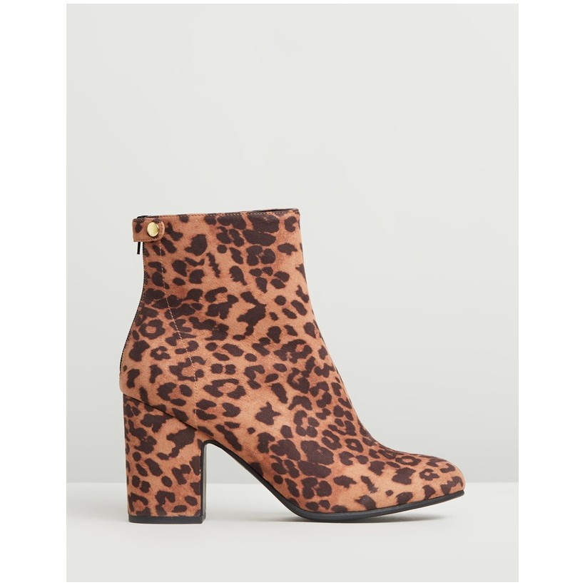 Cass Ankle Boots Leopard Microsuede by Spurr