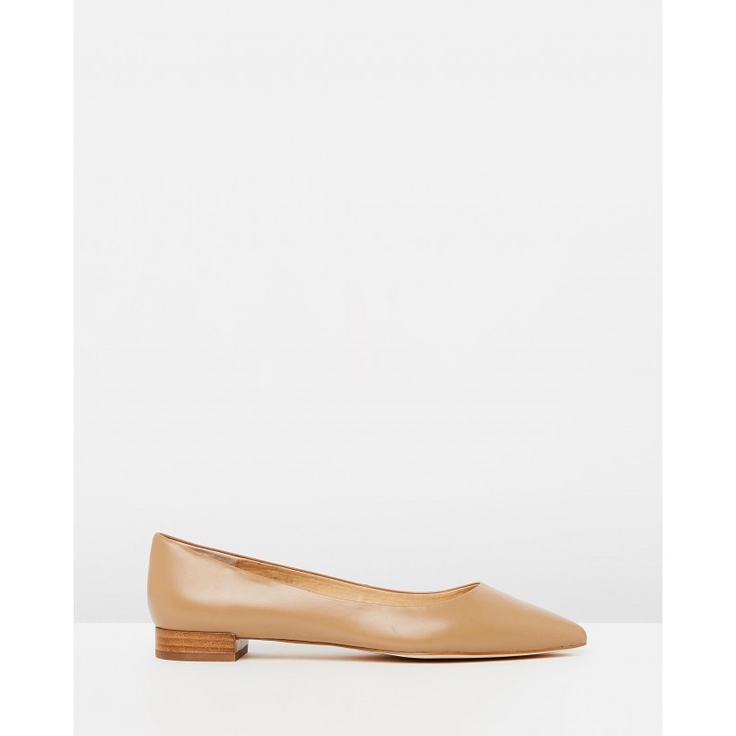 Cassia Leather Flats Nude Leather by Atmos&Here