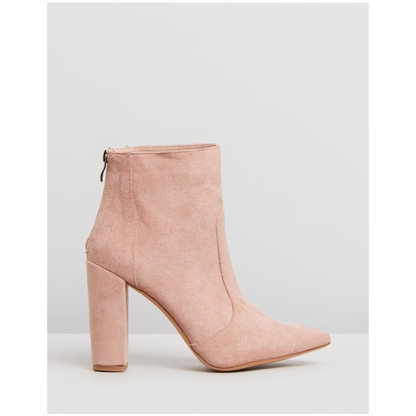 Cecilia Ankle Boots Blush Microsuede by Dazie