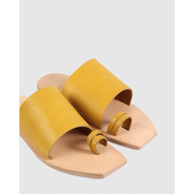 Charlotte Flat Sandals Yellow by Beau Coops