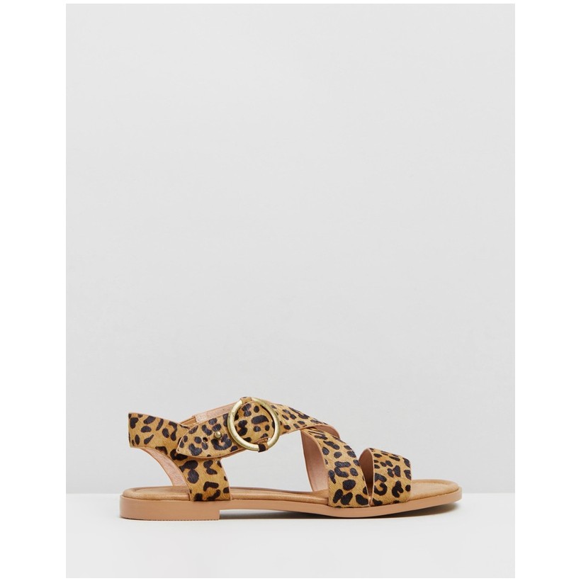 Chase Sandals Tan Leopard by Walnut Melbourne