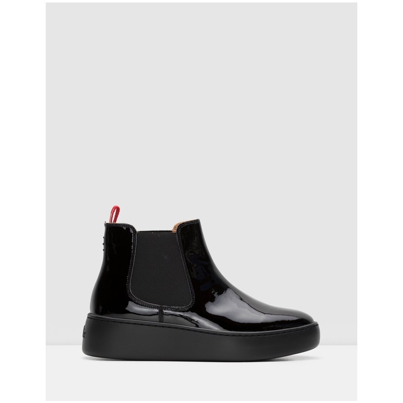 Chelsea City Boots Black Patent by Rollie