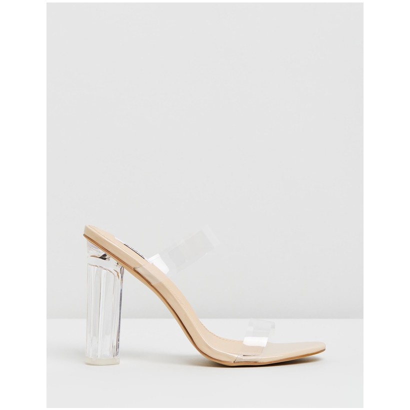 Chile Perspex Heels Nude Patent by Dazie