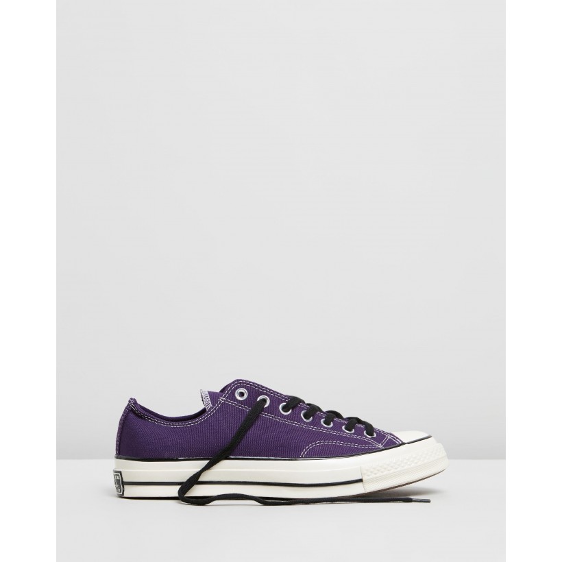 Chuck 70 Organic Canvas Sneakers - Unisex Grand Purple, Black & Egret by Converse
