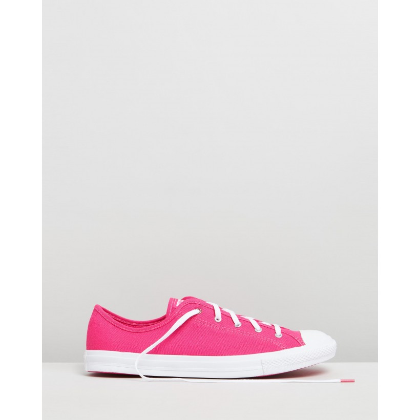 Chuck Taylor All Star Dainty Iridescent Sneakers - Women's Prime Pink, White & Silver by Converse