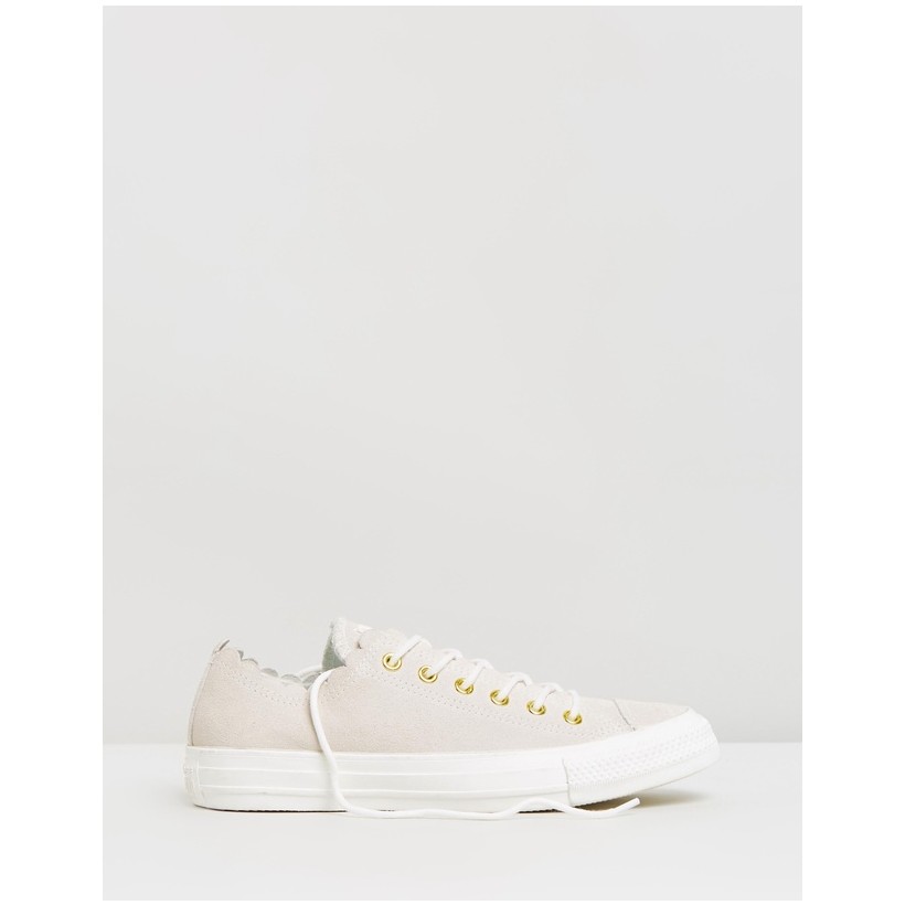 Chuck Taylor All Star Frilly Thrills Ox - Women's Egret & Gold by Converse