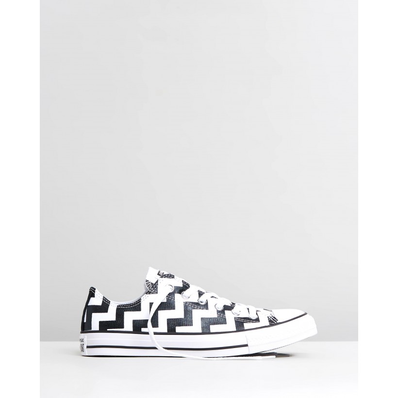 Chuck Taylor All Star Glam Dunk Low Top Sneakers White & Black by Converse