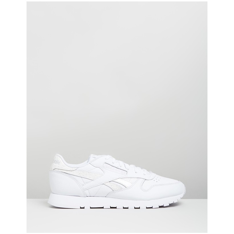 CL Leather - Women's White & Solid Grey by Reebok