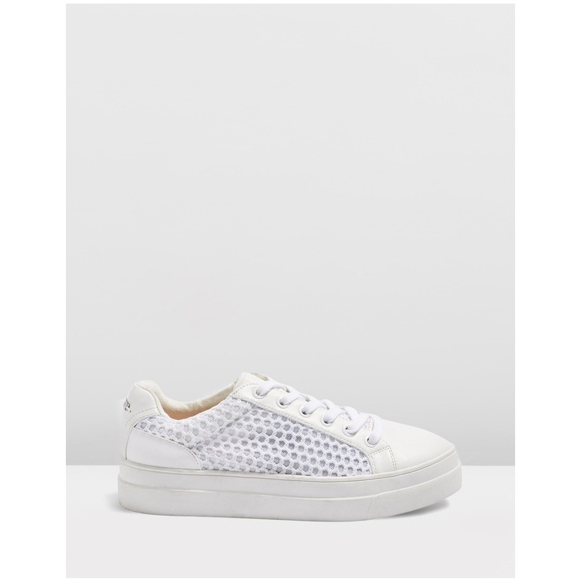 Clarissa Mesh Lace Up Sneakers White by Topshop