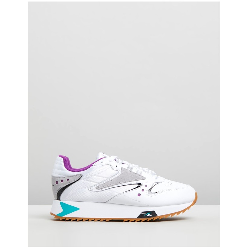 Classic Leather ATI 90s - Women's White, Teal & Aubergine by Reebok