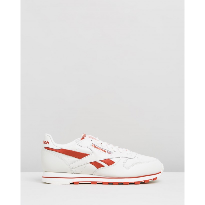 Classic Leather - Unisex Chalk & Primal Red by Reebok