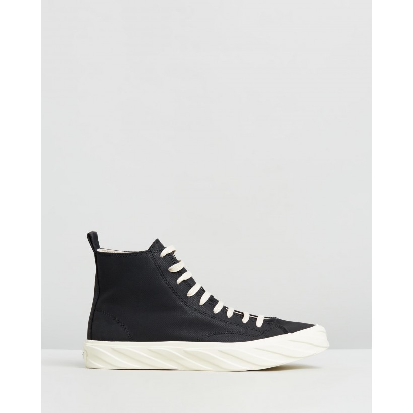 Coated Canvas Sneakers Black by Age