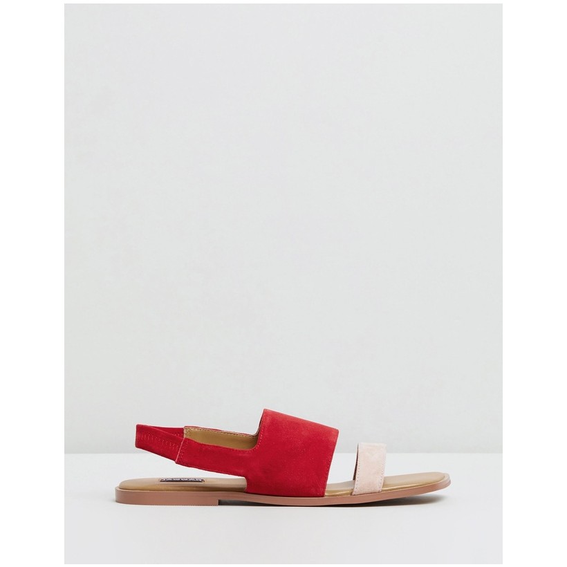 Contrast Suede Flats Scarlet by Jaggar The Label