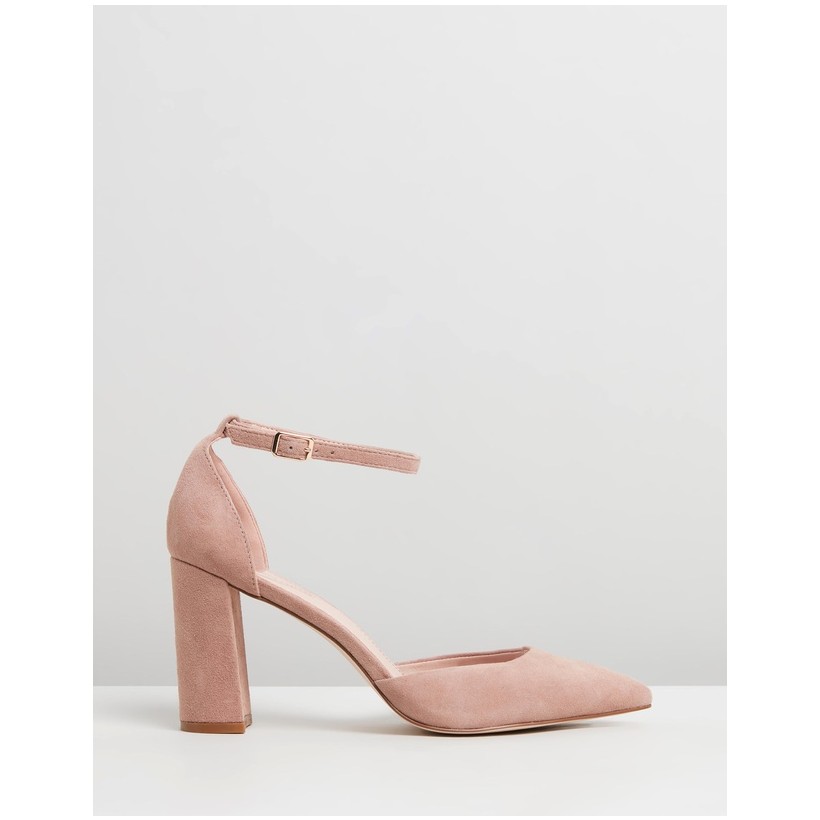 Dahlia Leather Pumps Dusty Pink Suede by Atmos&Here