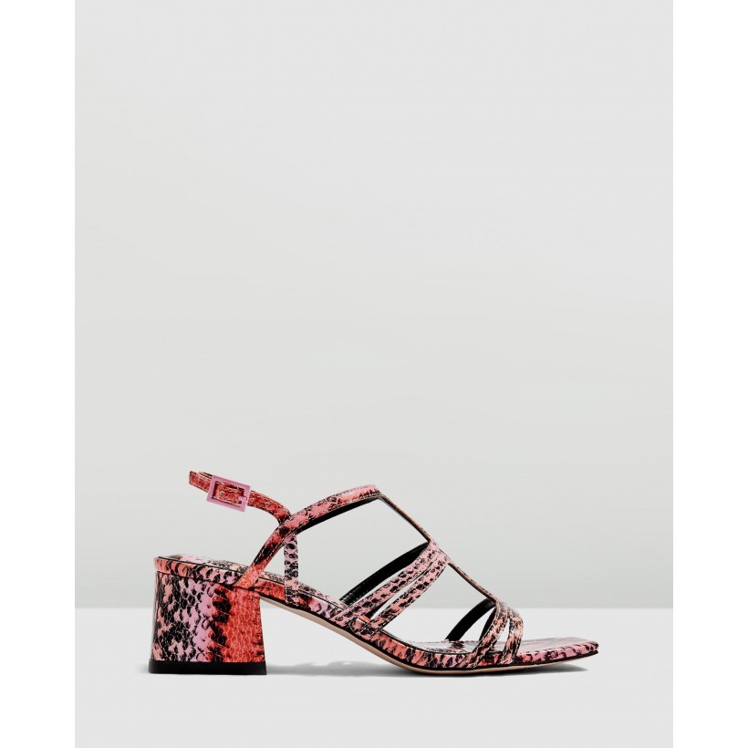 Delia T-Bar Sandals Pink by Topshop