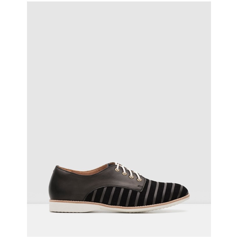 Derby Shoes Black Lines/Black by Rollie