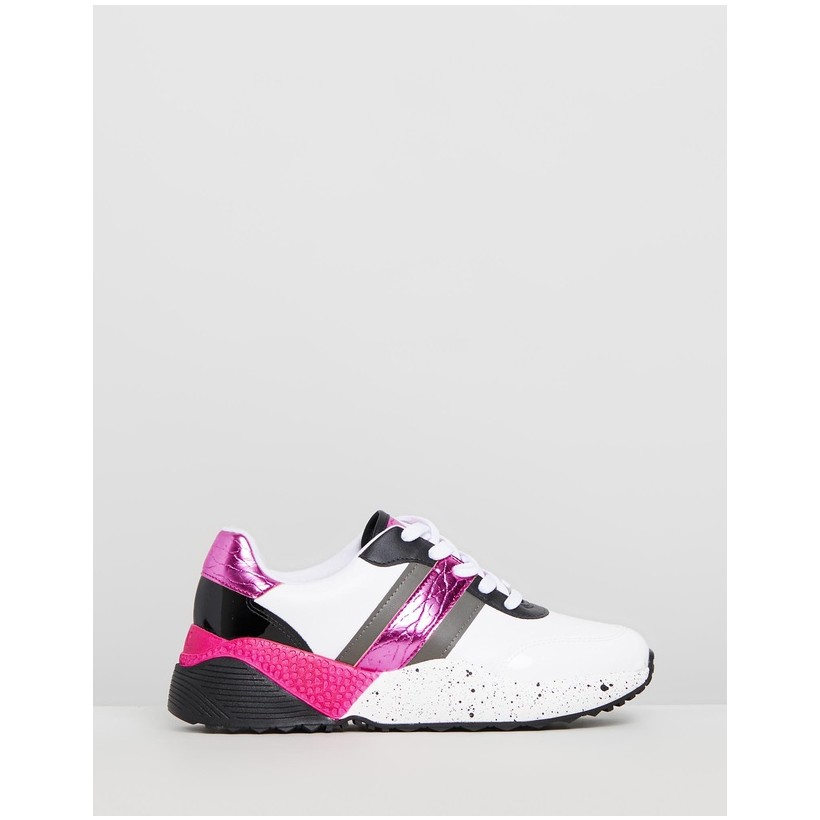 Devin Sneakers White, Pink and Black by Vizzano