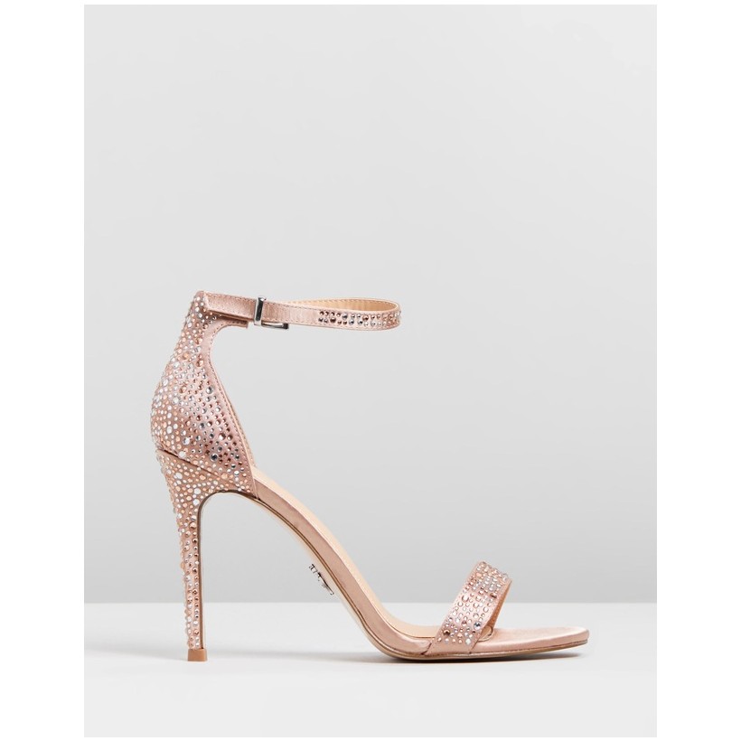 Diamante Barely There Sandals Nude by Lipsy