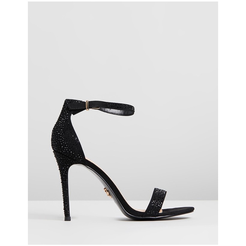 Diamante Barely There Sandals Black by Lipsy