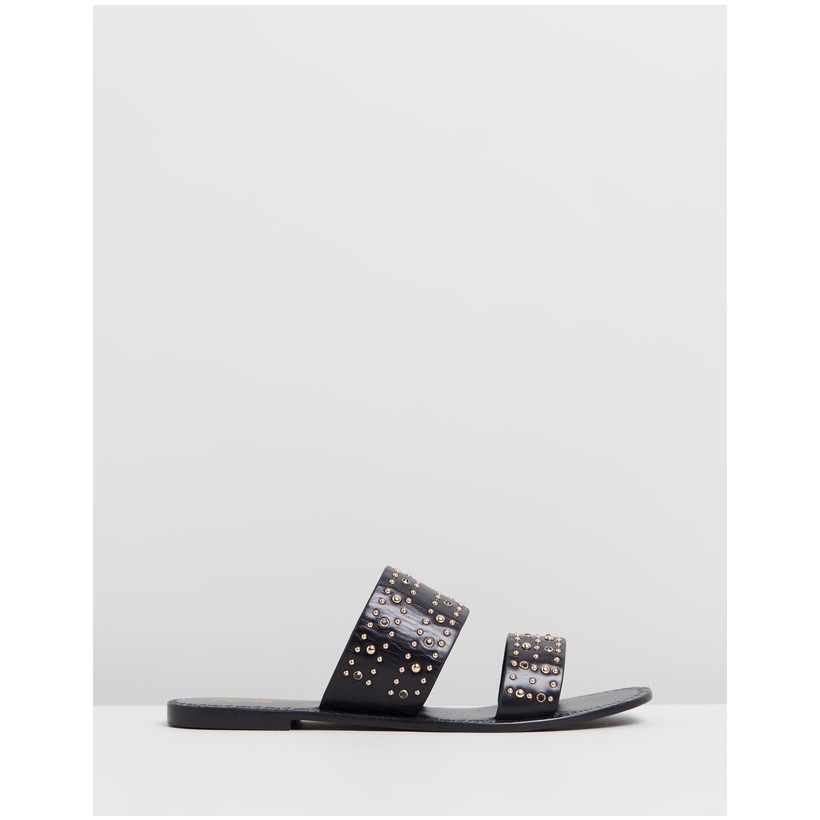 Double Strap Studded Sandals Black by Camilla