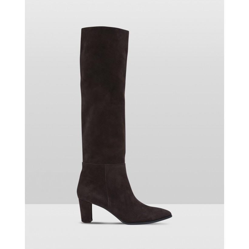 Eason Slouch Boots Chocolate by Oxford