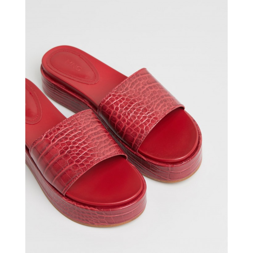 Edi Croc Effect Sandals Red by M.N.G